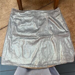 Eileen Fisher Silver Mini Skirt